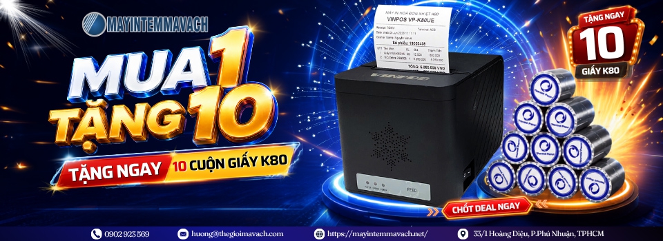 Deal Máy In Bill Vinpos VP-K80UE: Tặng 10 Cuộn Giấy