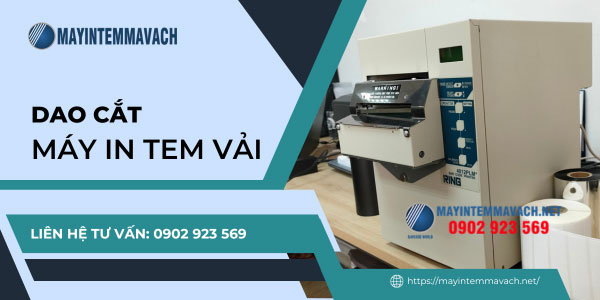 Trang bị dao cắt ở máy in tem vải Trang bị dao cắt ở máy in tem vải