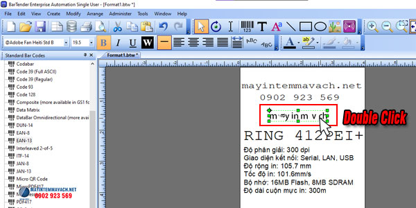 Xử lý lỗi font chữ trong Bartender chọn sai font chữ 1 Xử lý lỗi font chữ trong Bartender chọn sai font chữ 1