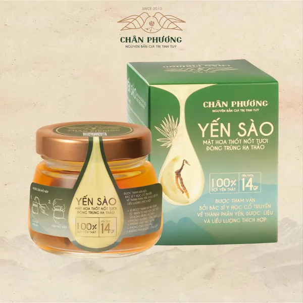 Yến sào chưng sẵn mật hoa Thốt nốt tươi cùng Đông Trùng Hạ Thảo (1 hũ)