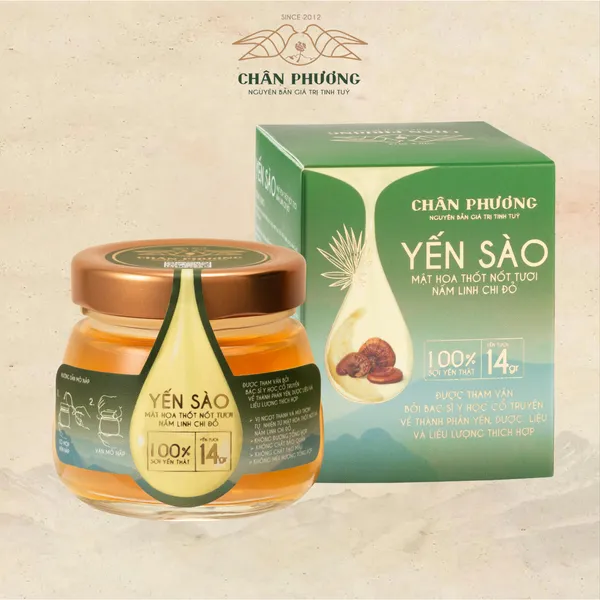 Yến sào chưng sẵn mật hoa Thốt nốt tươi cùng Nấm Linh Chi đỏ (1 hũ)