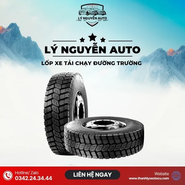 Lốp dán | lốp xe tải chạy công trình bố kẽm 11.00R20 gai ngang