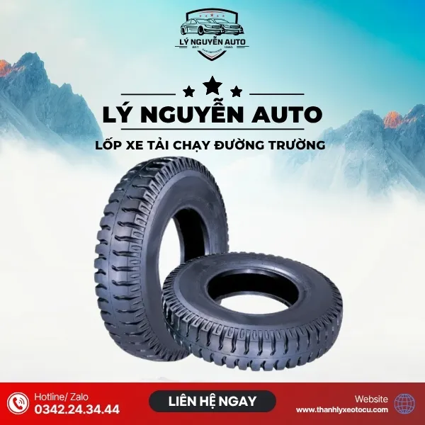 Lốp dán | Lốp xe tải chạy đường trường bố vải 12.00-20 gai ngang