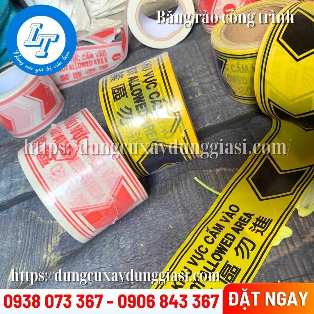 Cuộn rào công trình trắng - đỏ, vàng - đen