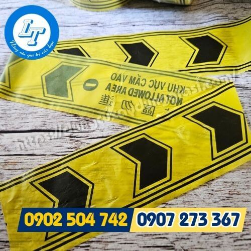 Băng cảnh báo công trình in sắc nét, không lem màu