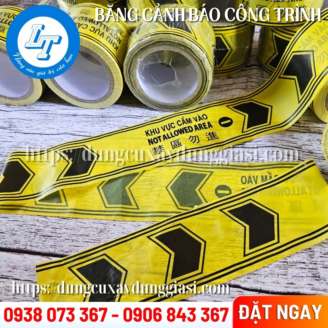 Băng cảnh báo công trình vàng đen