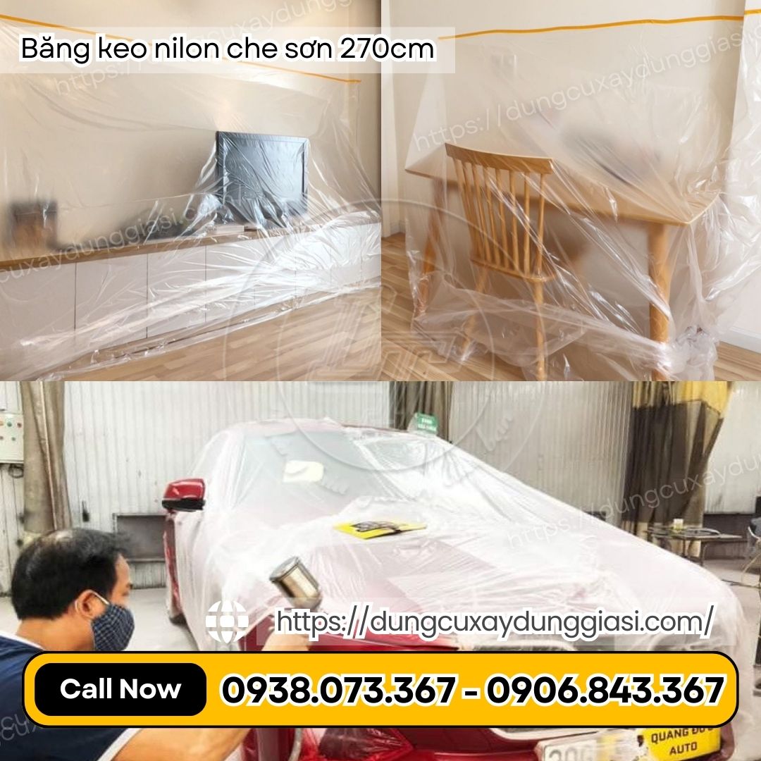 Băng keo nilon che chắn sơn, bụi bẩn Băng keo nilon che chắn sơn, bụi bẩn