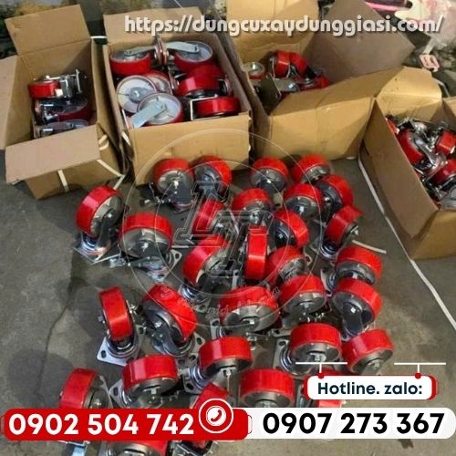 Bánh xe pu lõi gang giá sỉ chuyên dùng cho xe đẩy hàng