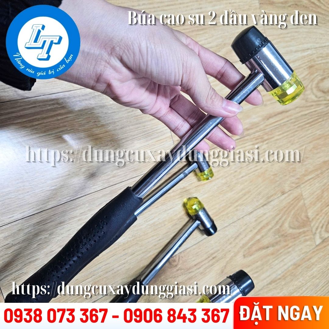 Búa cao su 2 đầu vàng đen