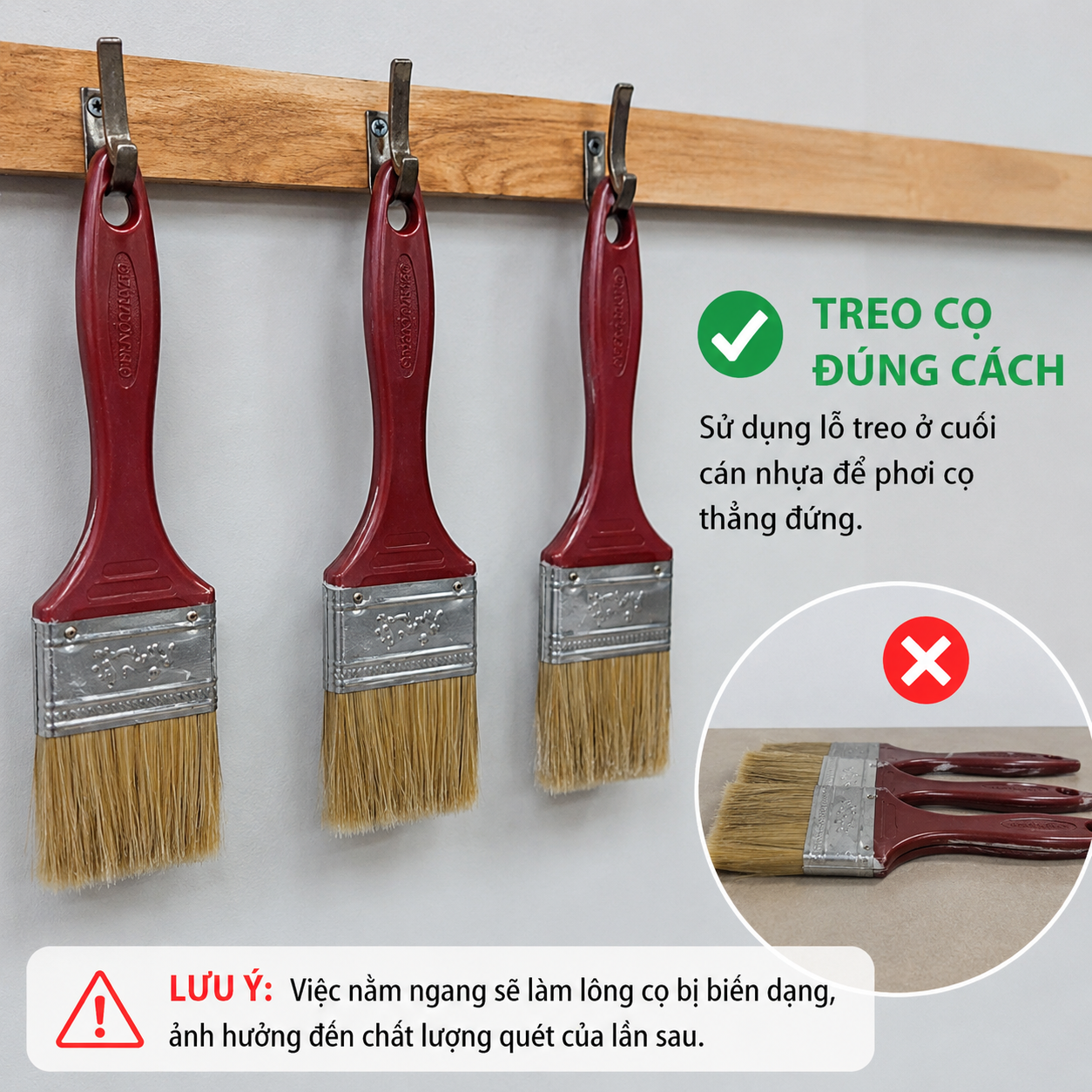 Cách bảo quản cọ quét sơn cán nhựa