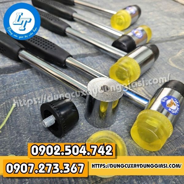 Búa cao su 2 đầu vàng đen