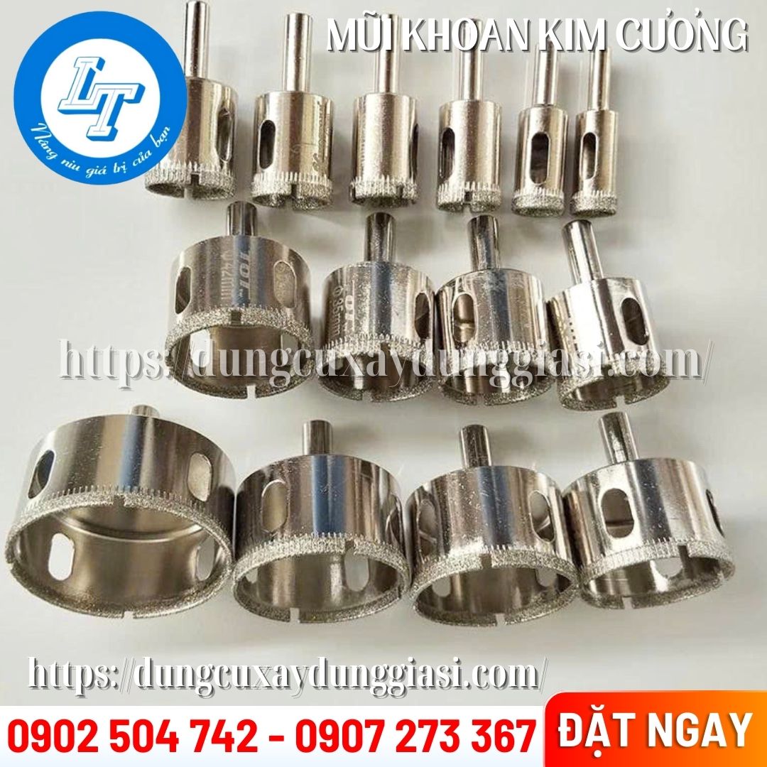 Mũi khoan kim cương đa dạng kích cỡ