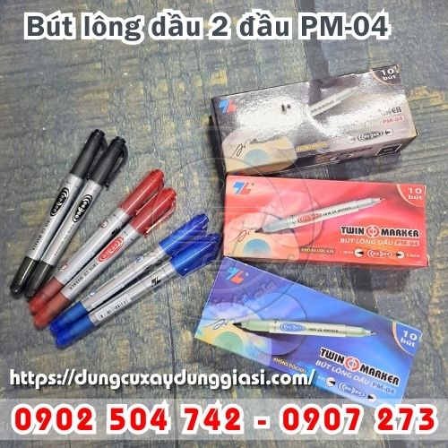 Cung cấp sỉ lẻ bút lông dầu 2 đầu PM 04 cho shop, đại lý