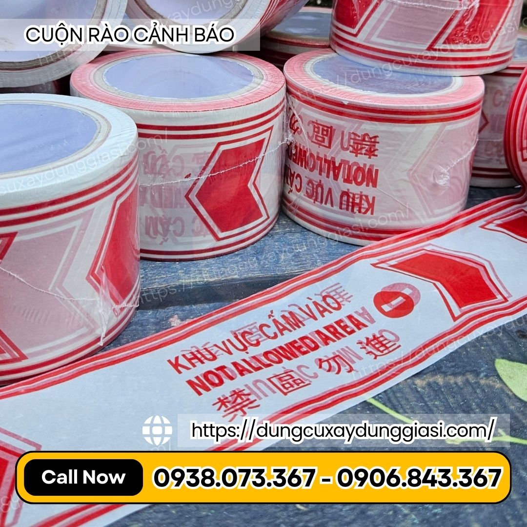 Cuộn rào cảnh báo trắng đỏ Cuộn rào cảnh báo trắng đỏ