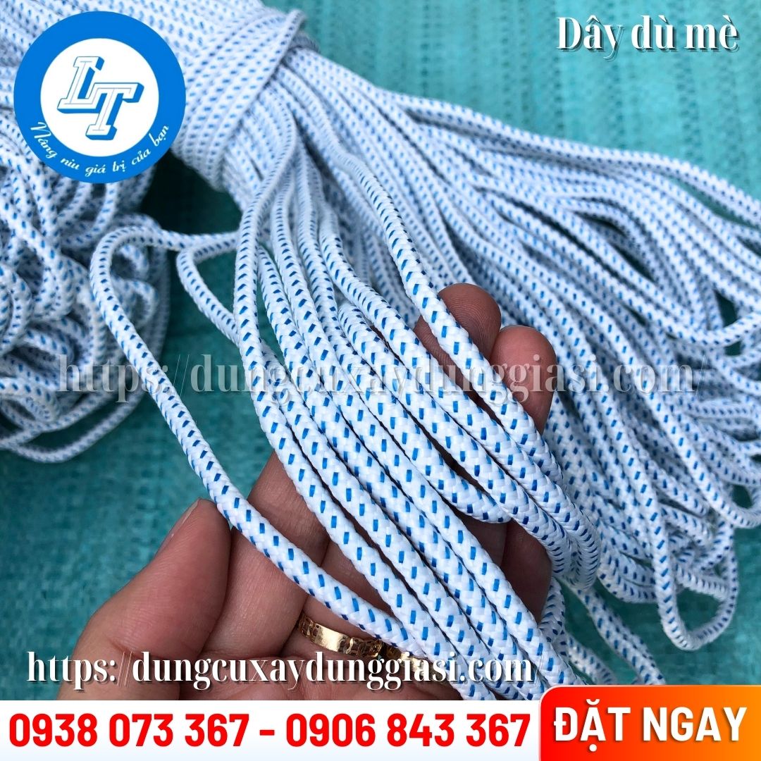 Dây dù mè trắng chấm xanh