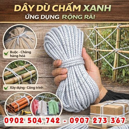 Dây dù trắng xanh