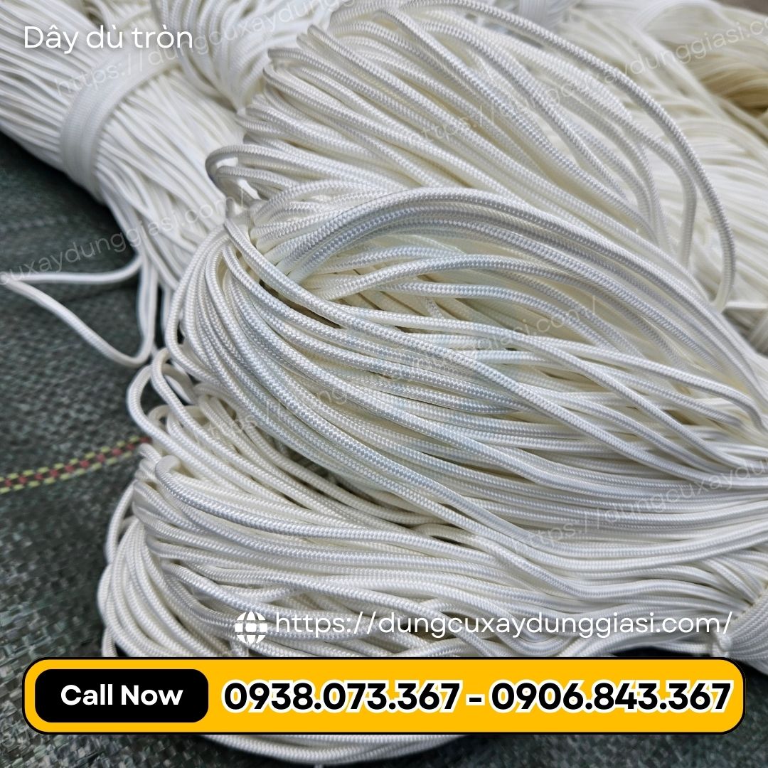 Dây dù tròn màu trắng Dây dù tròn màu trắng