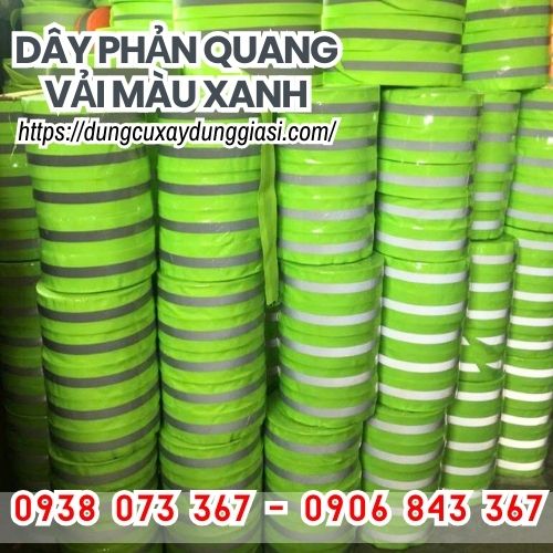 Đại chỉ cung cấp dây phản quang vải màu xanh chất lượng, giá rẻ