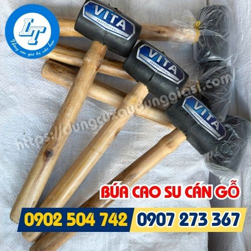 Búa cao su cán gỗ