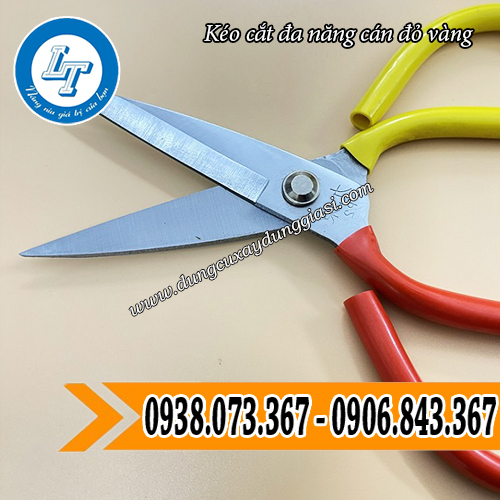 hai lưỡi kéo cắt đa năng cán đỏ vàng sắc bén hai lưỡi kéo cắt đa năng cán đỏ vàng sắc bén