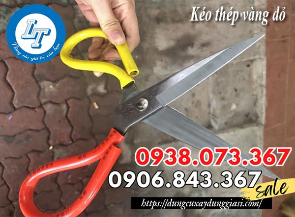 Kéo thép 2 màu vàng đỏ giá rẻ