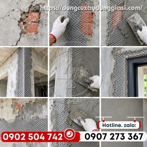 Sử dụng lưới to tường ở các khu vực cần tăng cường lớp vữa tô
