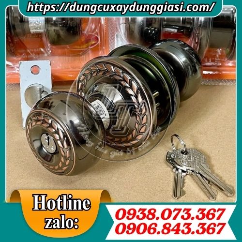 Khóa tay nắm tròn in hoa văn