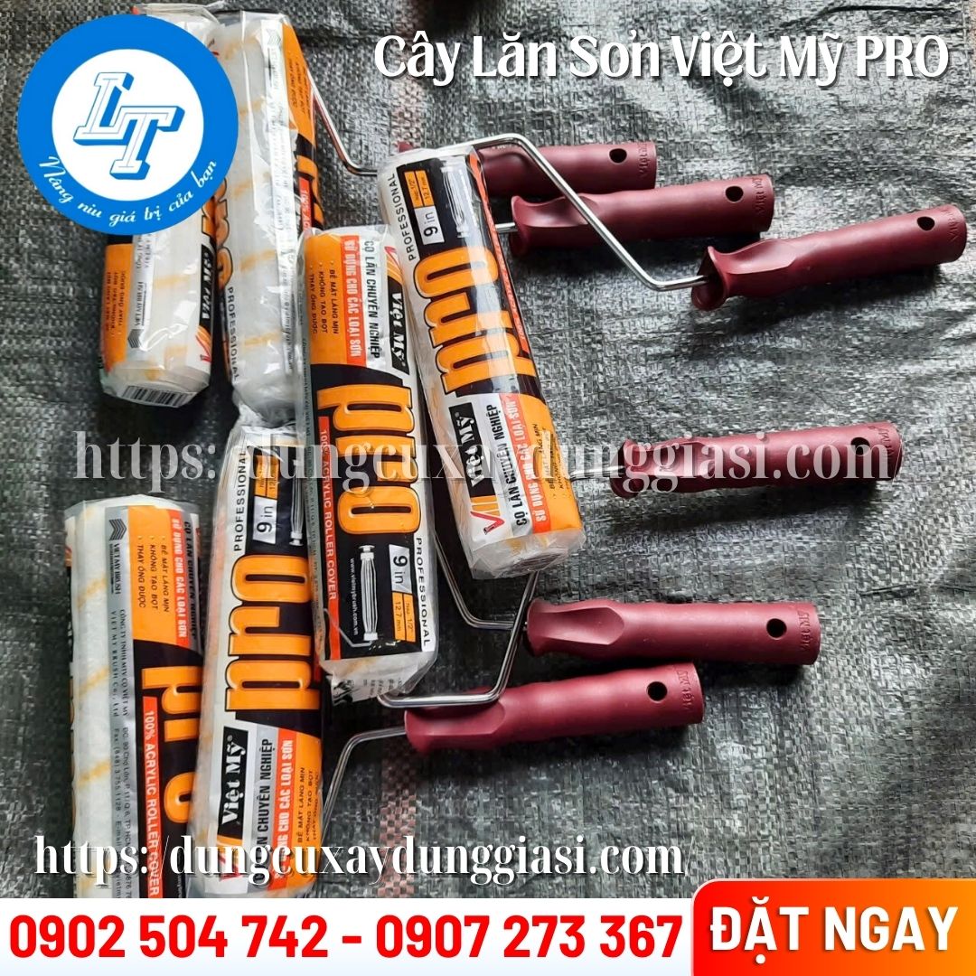 Mua sỉ cây lăn sơn Việt Mỹ pro bền đẹp, lăn êm tay
