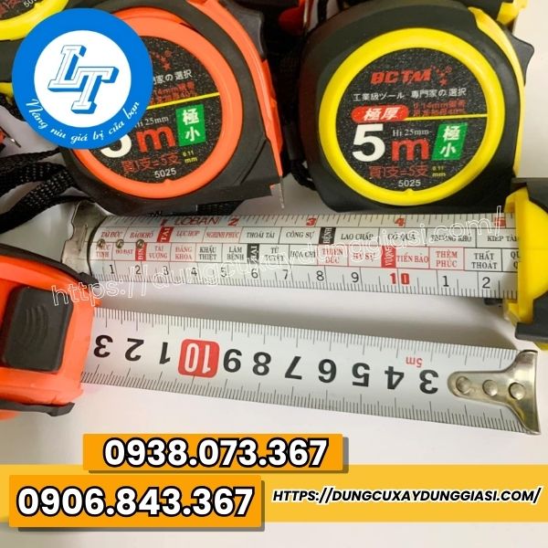 Thước cuộn thép 5m bọc cao su