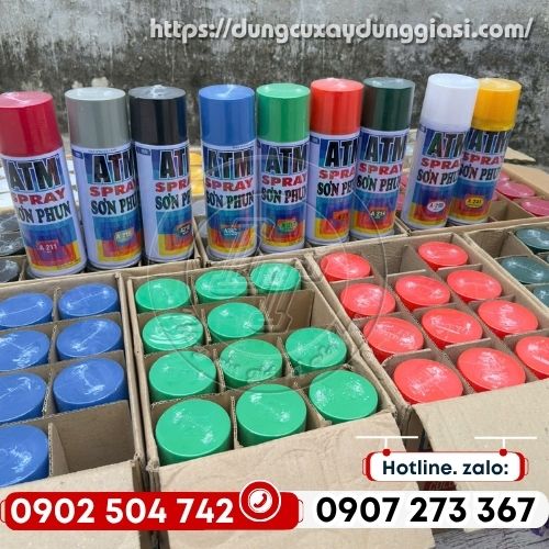 Sơn xịt, sơn phun ATM đủ màu chai 400ml giá sỉ theo thùng