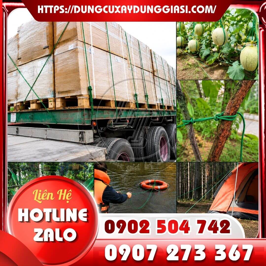 Dây dù tròn chằng, cột hàng, làm giàn leo