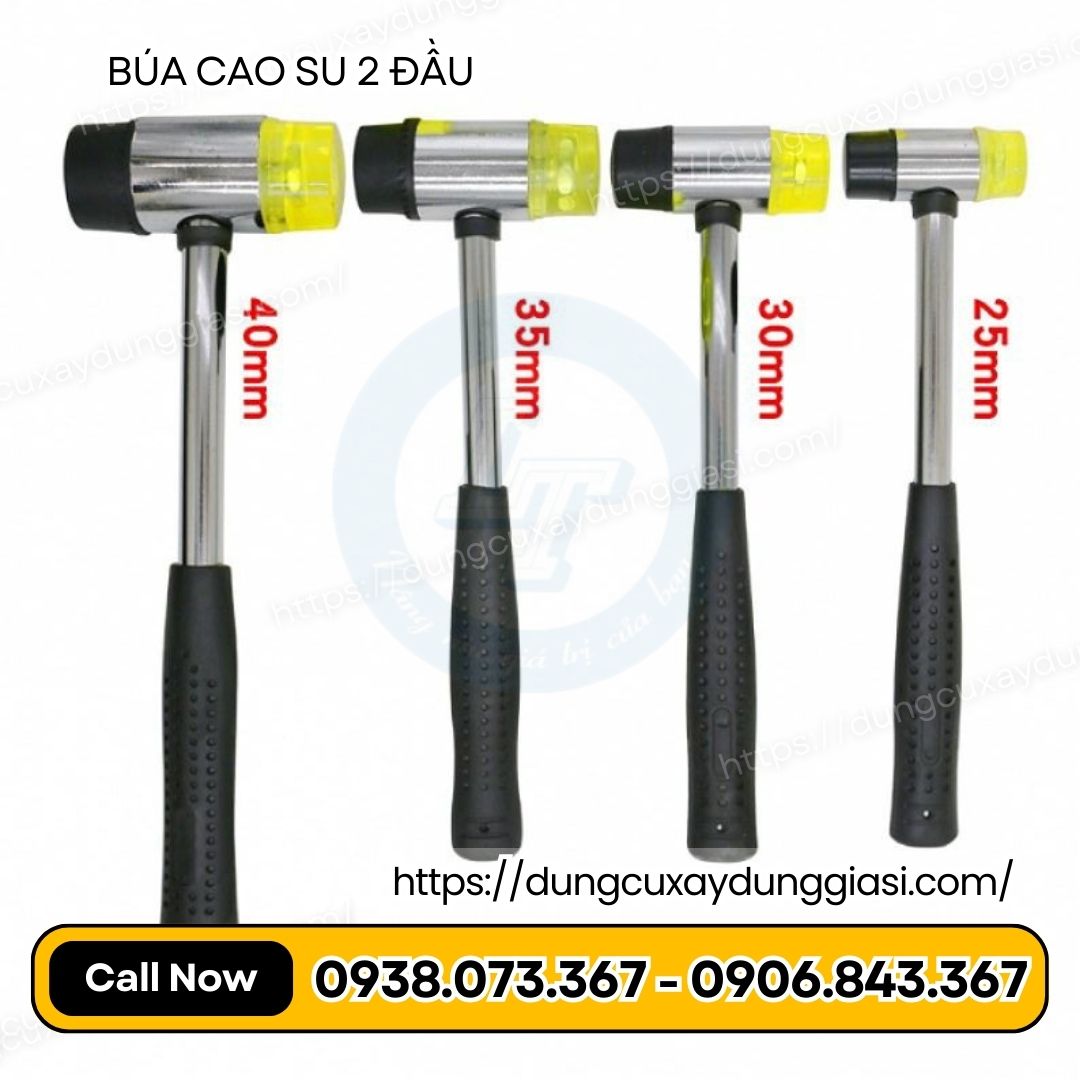 Trọng lượng, kích cỡ búa cao su 2 đầu