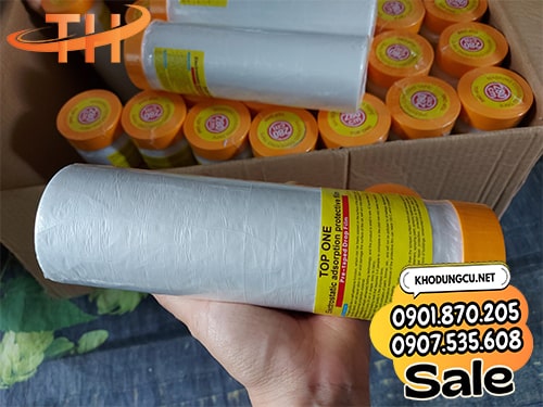 Cuộn băng keo nilon che bụi thi công Băng keo che bụi thi công