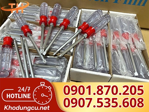 Tua vít 2 đầu cán nhựa Tua vít 2 đầu cán nhựa trong suốt giá rẻ
