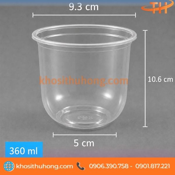 Ly nhựa PP đáy bầu 360ml bền đẹp Ly nhựa PP đáy bầu 360ml bền đẹp