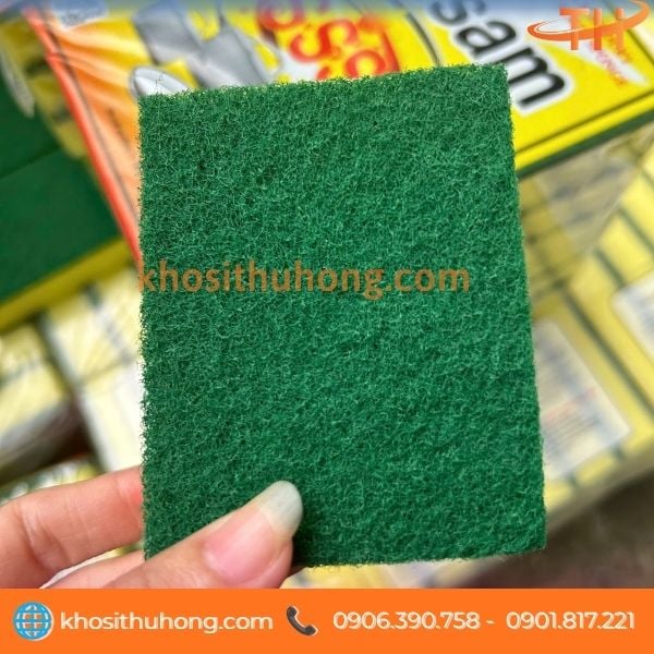 Miếng cước xanh làm sạch hiệu quả dầu mỡ bám lâu Miếng cước xanh làm sạch hiệu quả dầu mỡ bám lâu