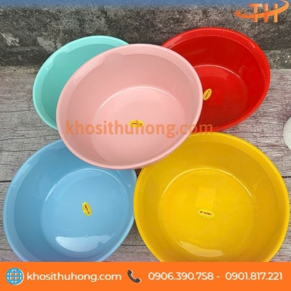 Thau nhựa kiểu dáng tròn miệng rộng Thau nhựa kiểu dáng tròn miệng rộng