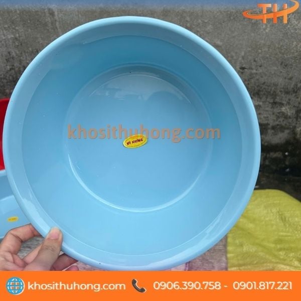 Thau nhựa tròn màu xanh Thau nhựa tròn màu xanh