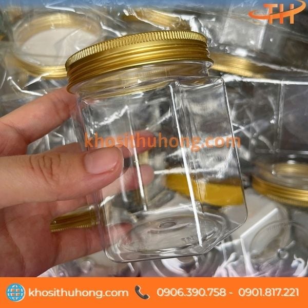 Hũ nhựa PET lục giác nắp nhôm 300ml chịu nhiệt tốt Hũ nhựa PET lục giác nắp nhôm 300ml chịu nhiệt tốt