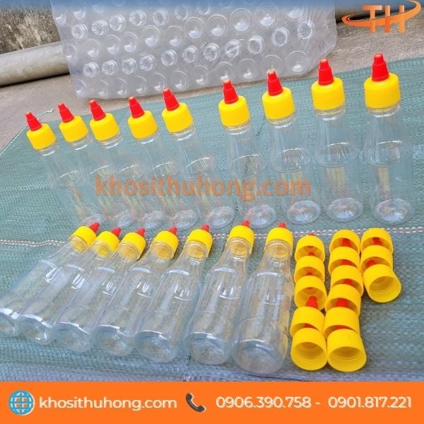 Chai nhựa đựng tương ớt đủ dung tích Chai nhựa đựng tương ớt đủ dung tích