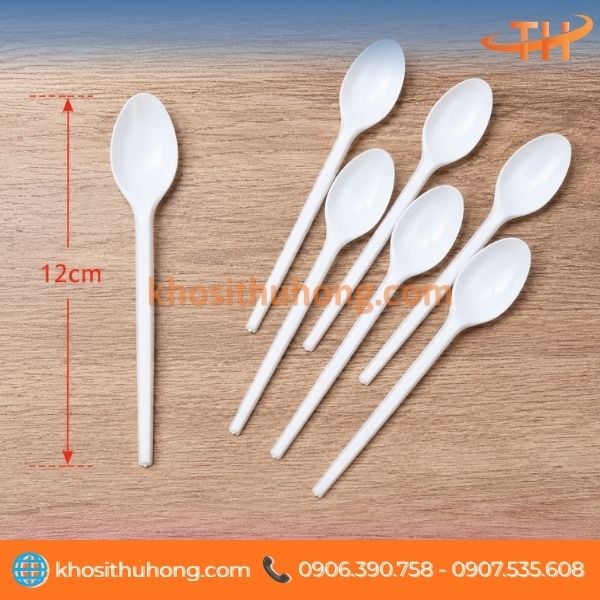 Muỗng nhựa nhỏ dùng 1 lần loại 12cm Muỗng nhựa nhỏ dùng 1 lần loại 12cm