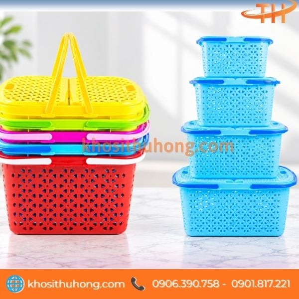Giỏ nhựa 2 quai đủ kích thước Giỏ nhựa 2 quai đủ kích thước