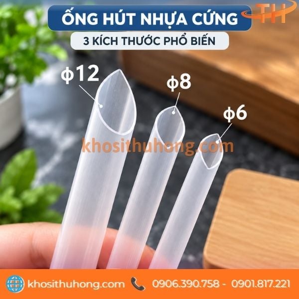 Ống hút nhựa cứng phi 6, phi 8, phi 12 phù hợp cho các quán Ống hút nhựa cứng phi 6, phi 8, phi 12 phù hợp cho các quán