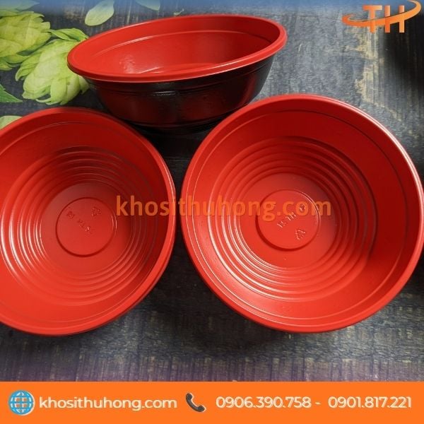 Tô nhựa đỏ đen giá rẻ cho quán ăn Tô nhựa đỏ đen giá rẻ cho quán ăn