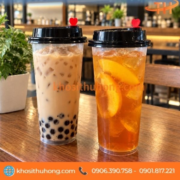 Ly nhựa nắp tim cho quán nước mang đi Ly nhựa nắp tim cho quán nước mang đi