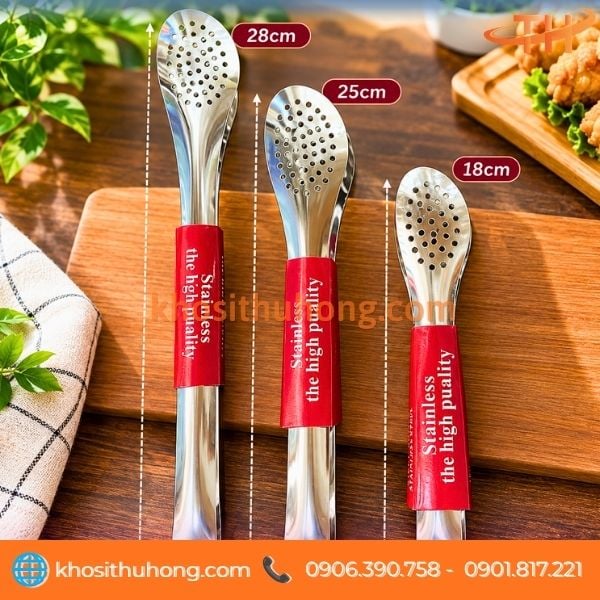 Cây kẹp gắp thức ăn inox 304 đủ kích thước Cây kẹp gắp thức ăn inox 304 đủ kích thước