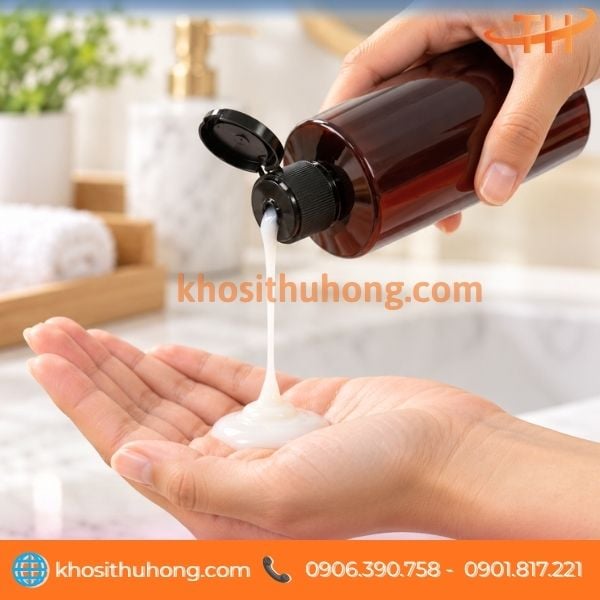 Chai nhựa nắp bật nâu tràm đóng dầu gội, mỹ phẩm Chai nhựa nắp bật nâu tràm đóng dầu gội, mỹ phẩm