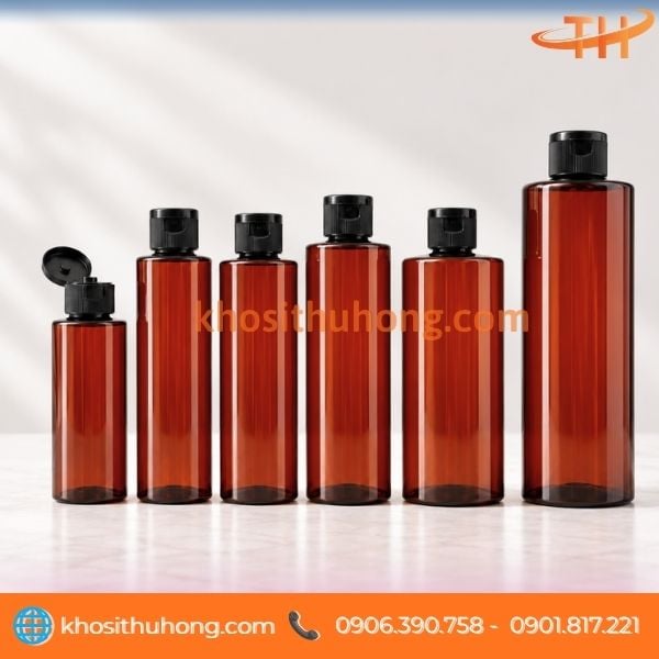 Chai nhựa nắp bật đủ kích thước đóng mỹ phẩm Chai nhựa nắp bật đủ kích thước đóng mỹ phẩm