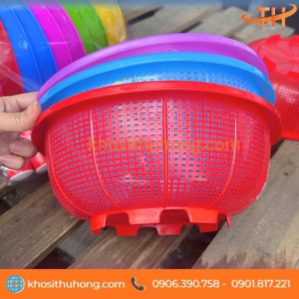 Rổ nhựa tròn có chân đế cao thoát nước nhanh Rổ nhựa tròn có chân đế cao thoát nước nhanh