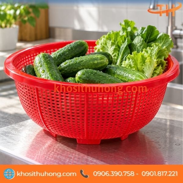 Rổ nhựa có chân 2t8 đựng rau củ Rổ nhựa có chân 2t8 đựng rau củ